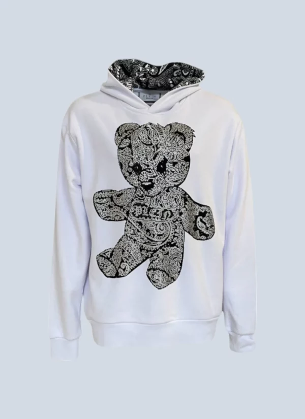 <b>Philipp Plein</b><br> felpa con cappuccio in cotone con strass, L.