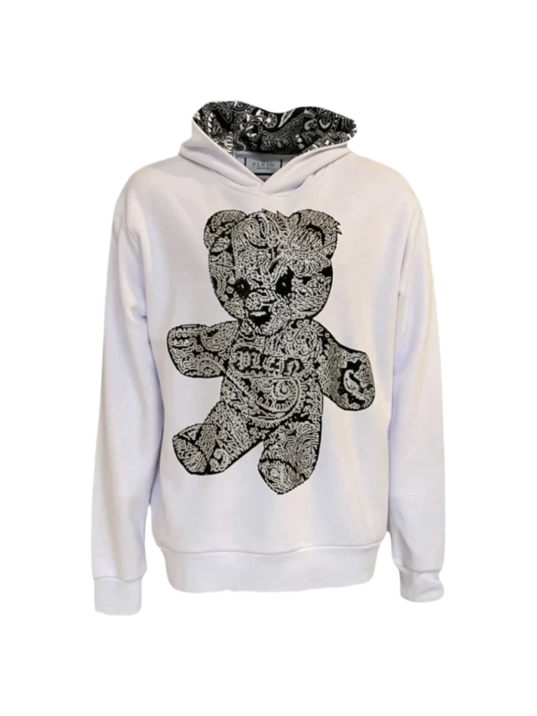 Cotton hoodie with rhinestones.