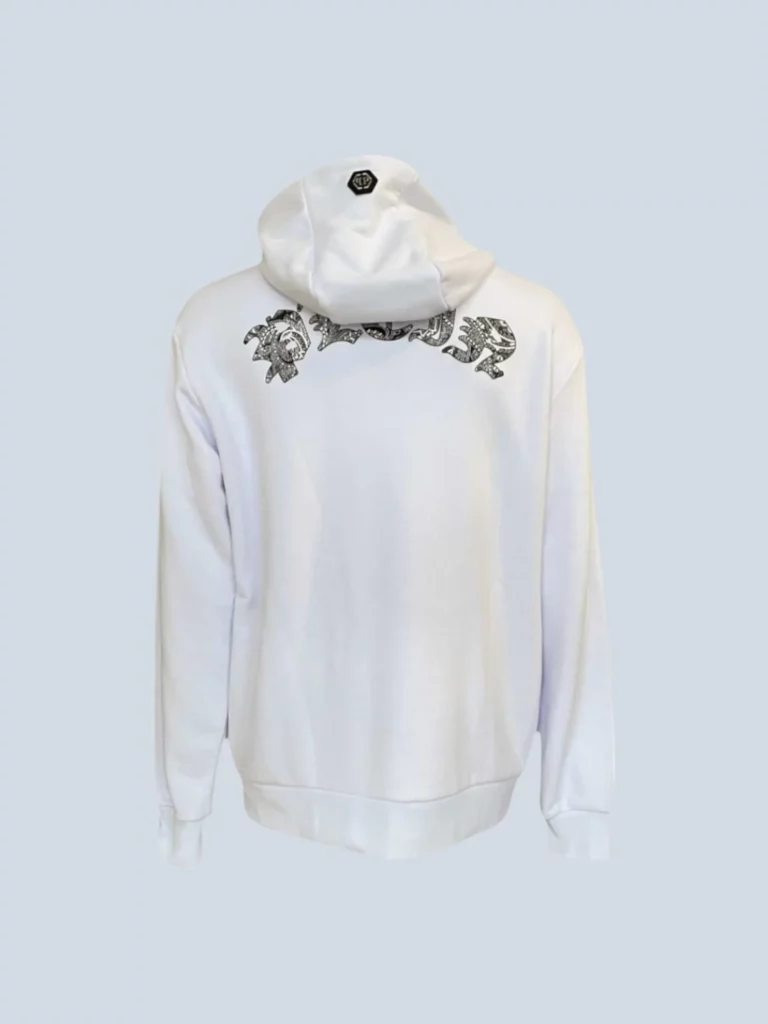 Felpa con cappuccio in cotone con strass, L., foto 3 di 7