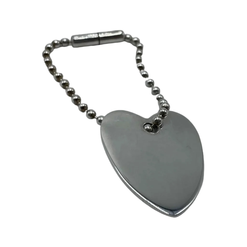 Silver heart charm keyring, photo 2 of 3