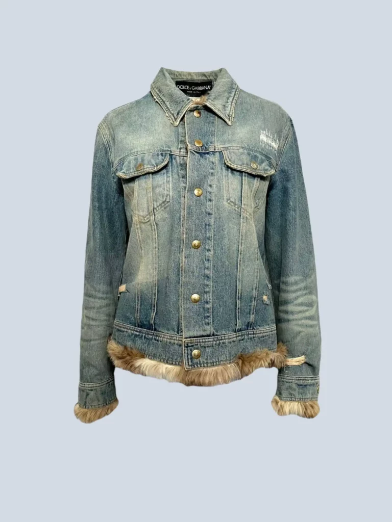 Giubbotto in denim e interno in pelliccia, 50.