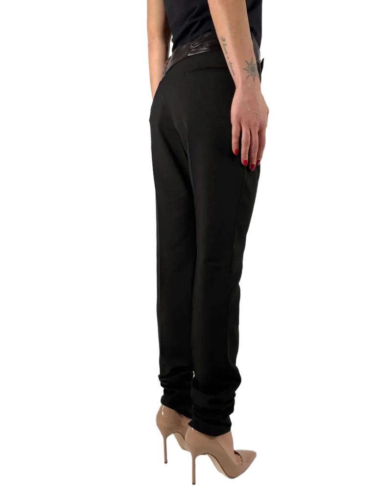 Pantaloni in lana con inserti in pelle., foto 3 di 4