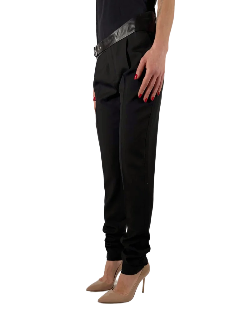 Pantaloni in lana con inserti in pelle., foto 2 di 4