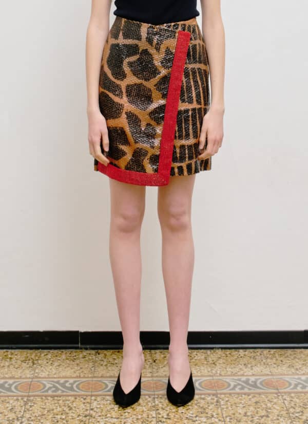 <b>Gianfranco Ferré</b> <br> gonna con paillettes pattern giraffa, 40.