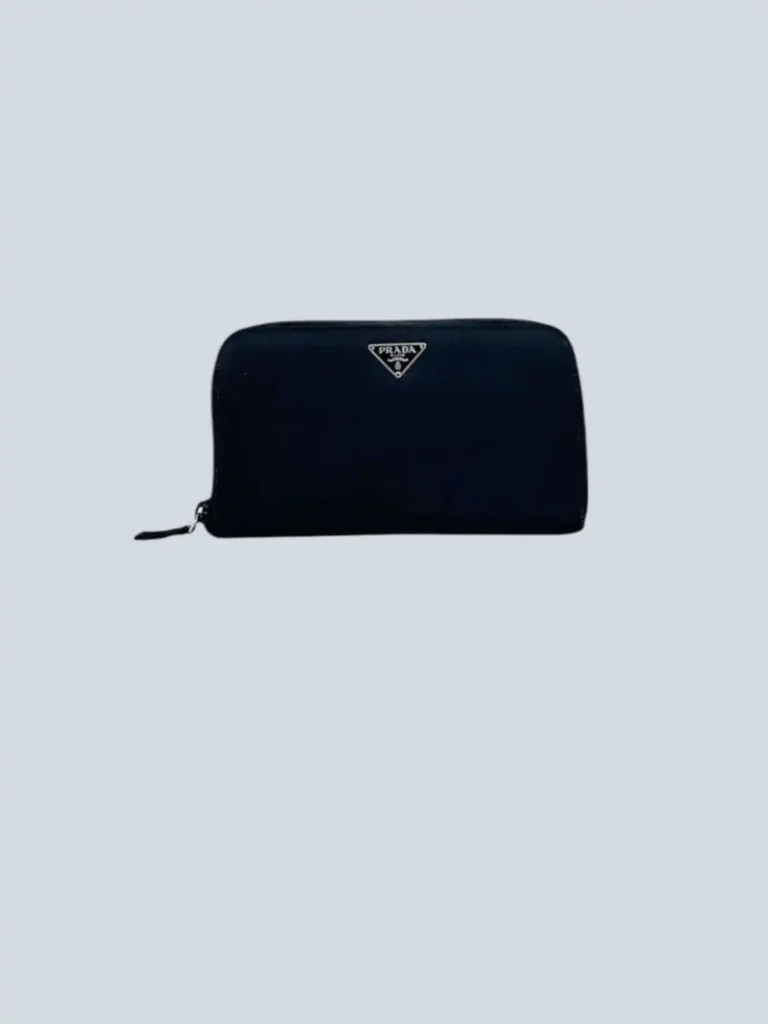 Nylon zip-around wallet.