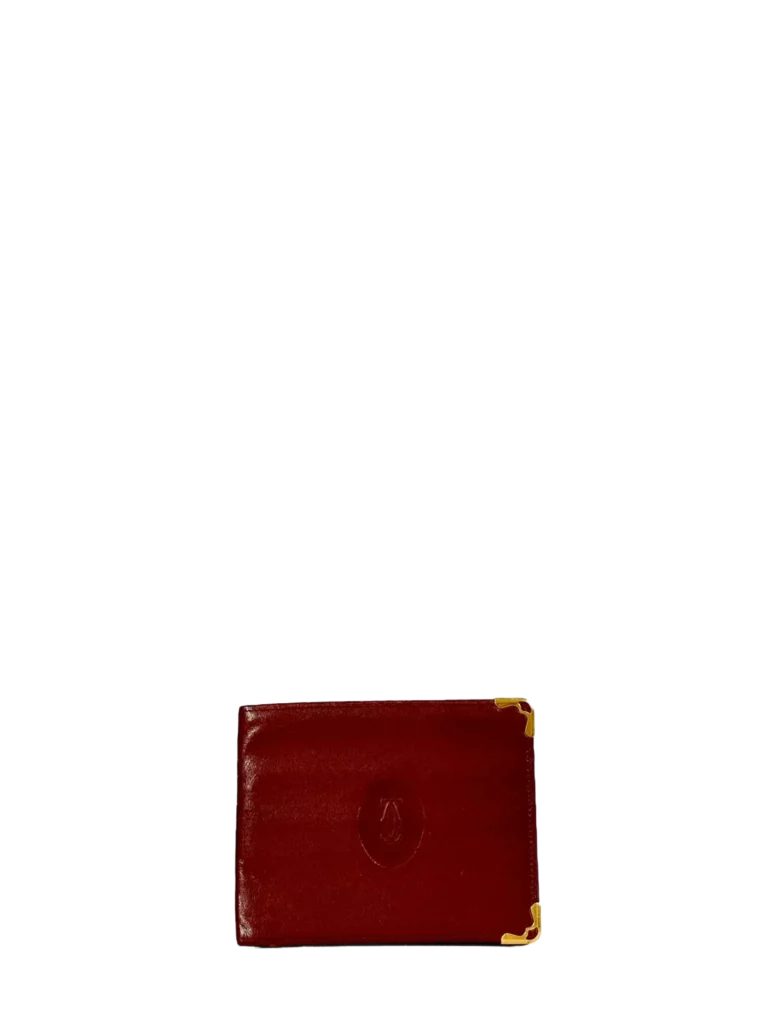 Leather wallet with embossed logo.