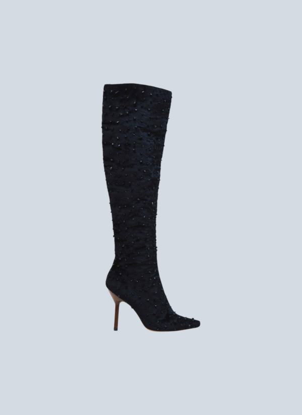 <b>Gucci by Tom Ford</b> <br> stivali in velluto e pietre, 41.