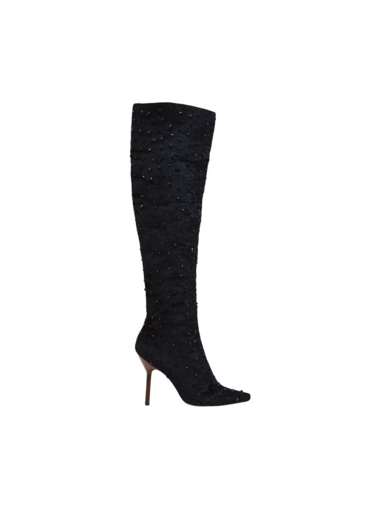 By Tom Ford, velvet and stone boots, 41.