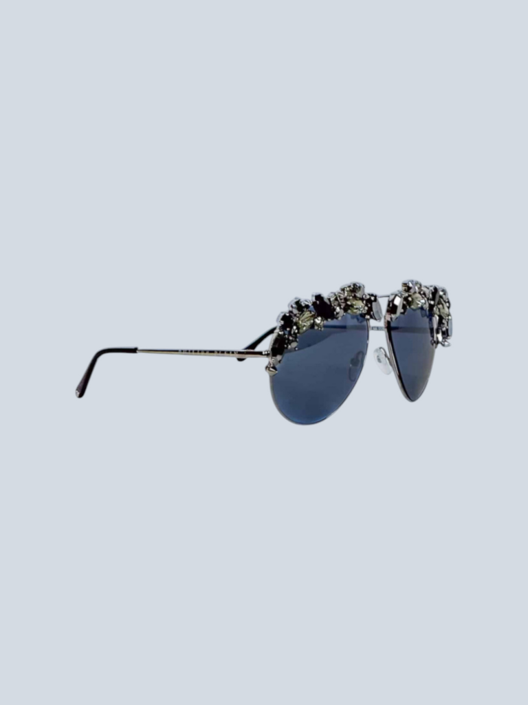 Occhiali aviator Sunshine in metallo e strass.