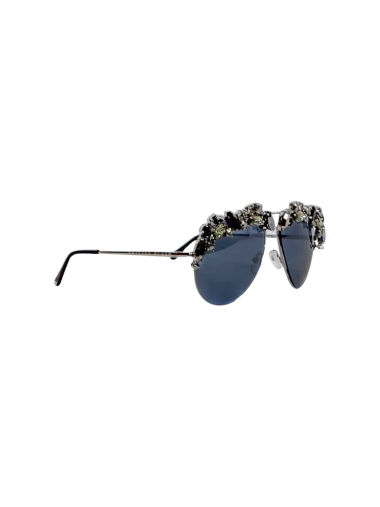 Occhiali aviator Sunshine in metallo e strass.