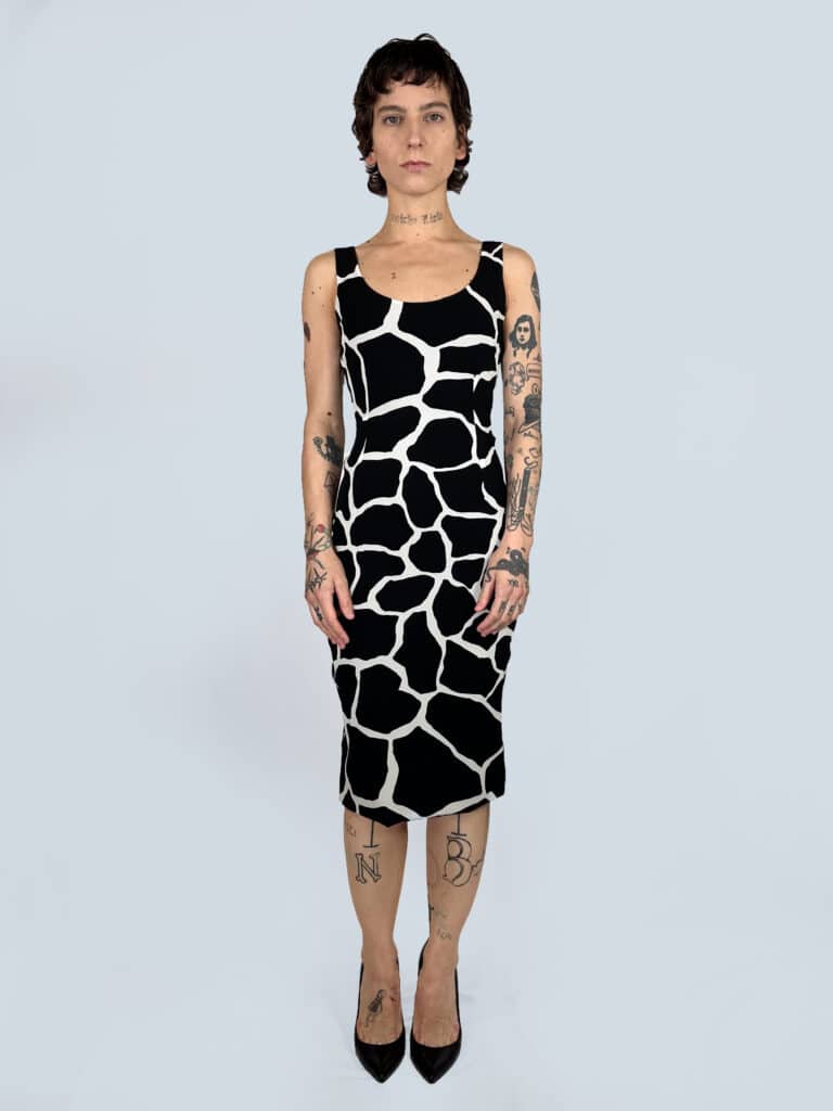 <b>Dolce & Gabbana</b> <br> abito stampa giraffa, 38.