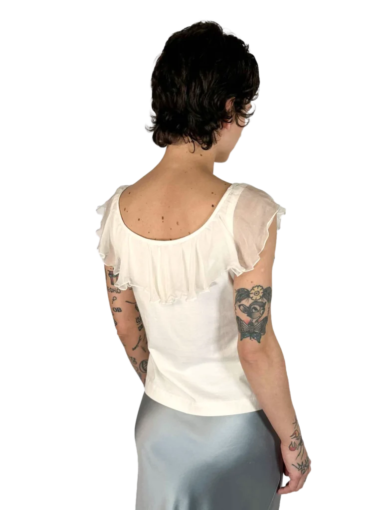 Cotton tank top with rouched neckline., photo 3 of 4