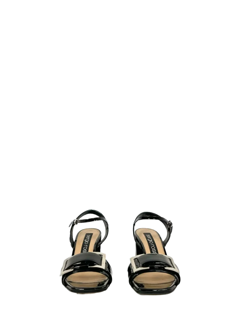 Patent leather buckle sandals., photo 3 of 5