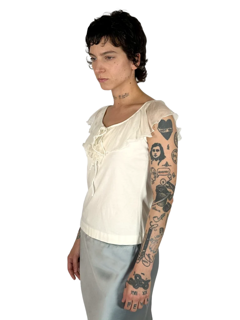 Cotton tank top with rouched neckline., photo 2 of 4