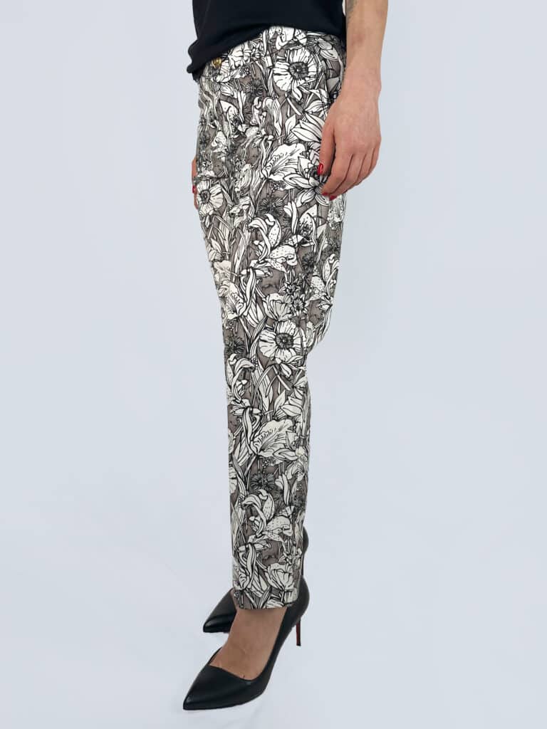 Pantaloni in cotone stampa flora, 40., foto 3 di 4