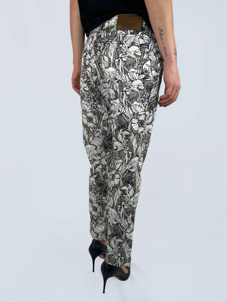 Pantaloni in cotone stampa flora, 40., foto 2 di 4