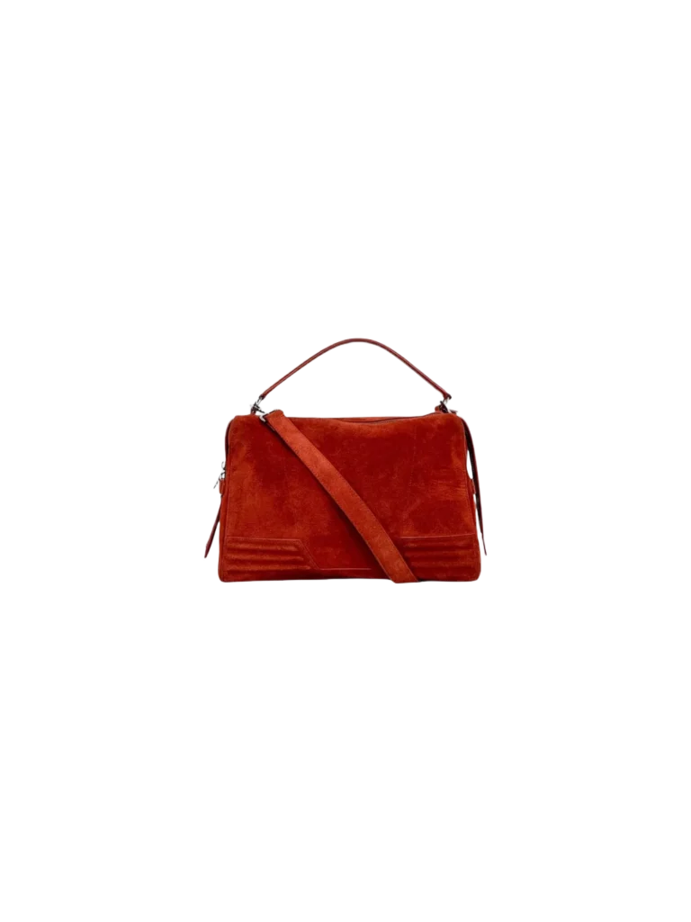 Borsa a tracolla in pelle scamosciata.