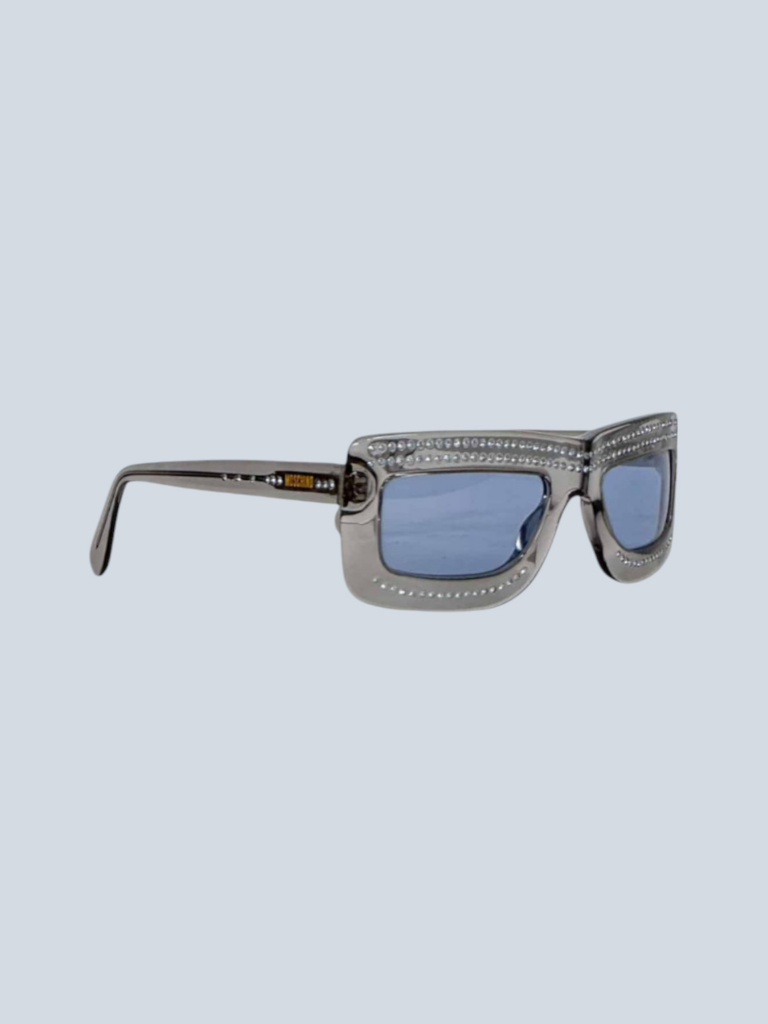 Occhiali da sole vintage in acetato con cristalli.