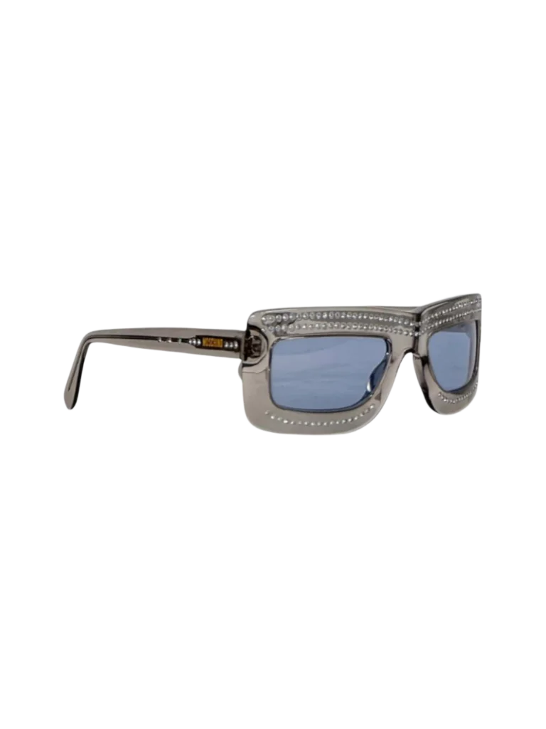 Occhiali da sole vintage in acetato con cristalli.