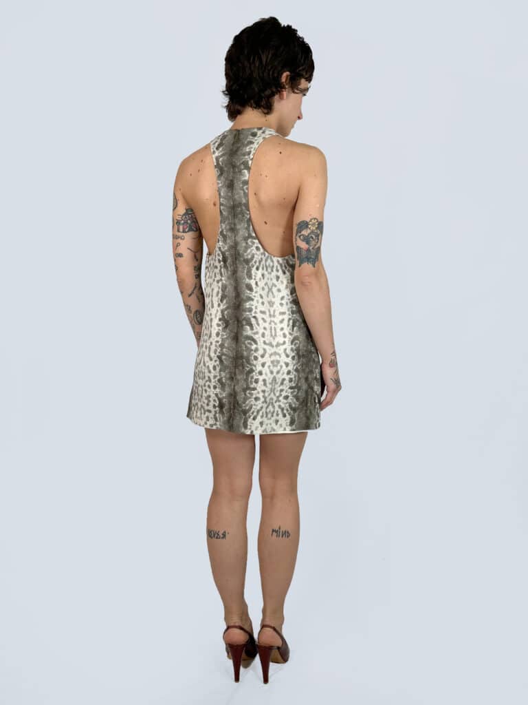 Snake print textile paper sleeveless dress, 38., photo 3 of 5