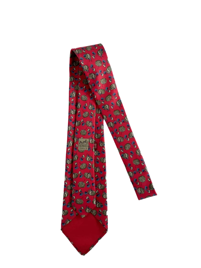 Silk pumpkin print tie, photo 2 of 3
