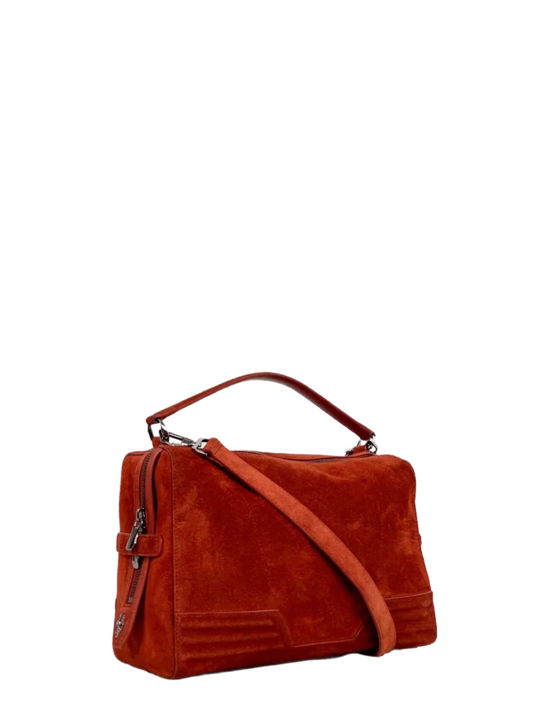 Suede leather shoulder bag., photo 2 of 10