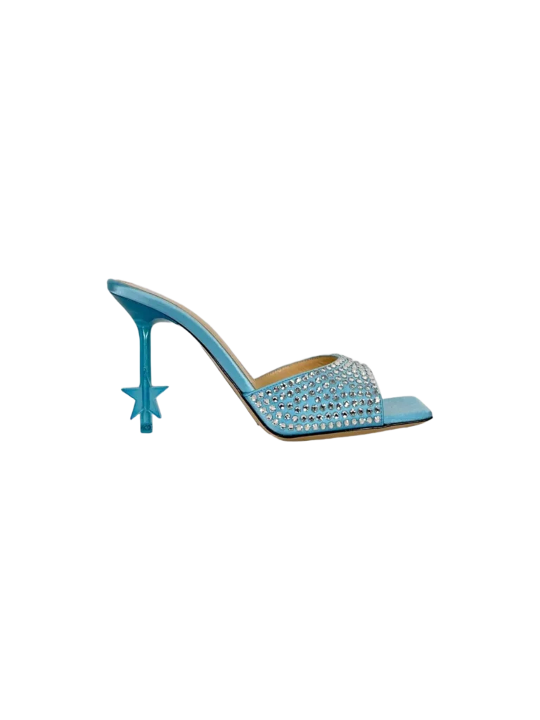 Star mules in PVC and crystals.