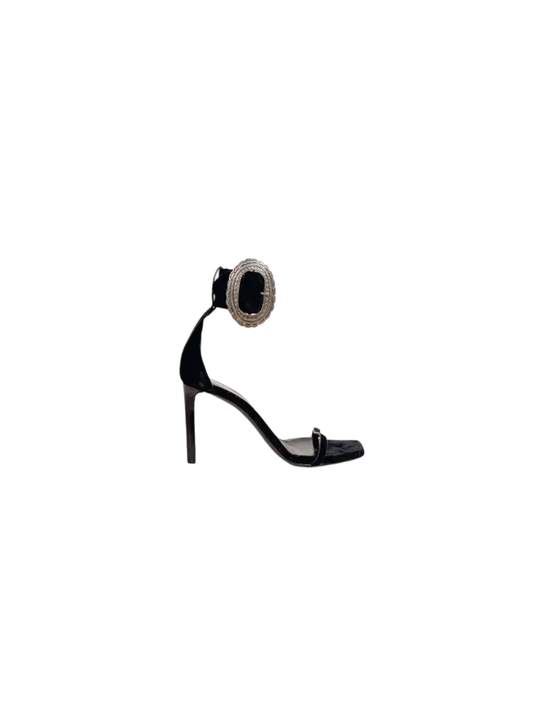 Suede and metal sandals.