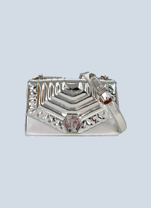 <b>Philipp Plein</b><br>borsa a tracolla Hexagon in pelle.