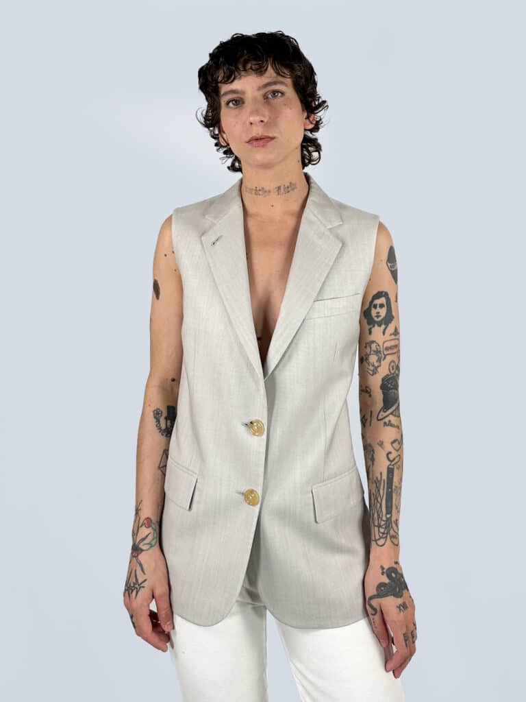 Gilet in lana con bottone, 40.
