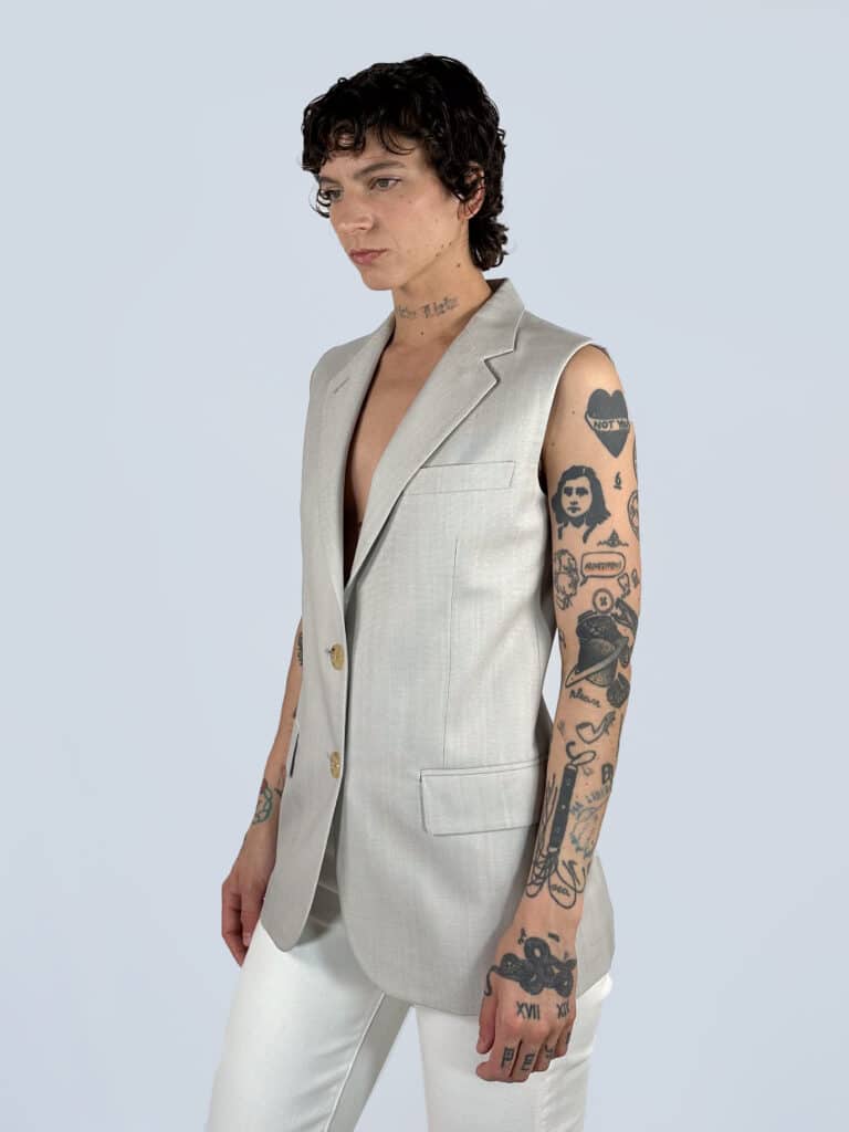 Gilet in lana con bottone, 40., foto 2 di 4