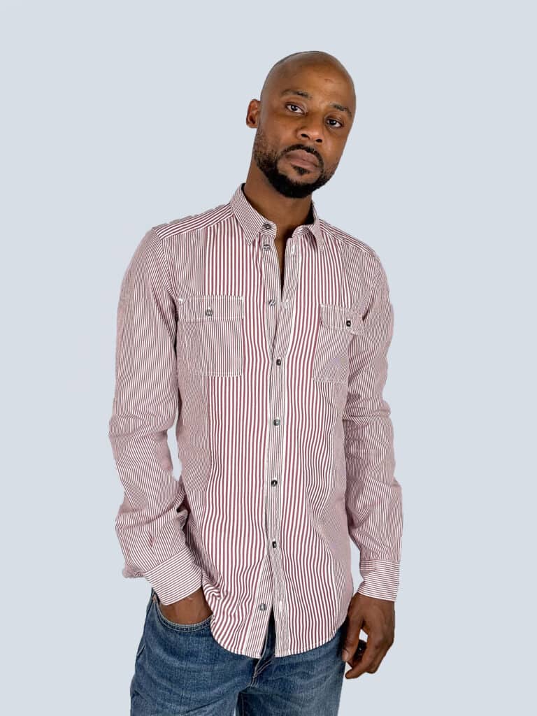 Camicia a righe in cotone, 38.