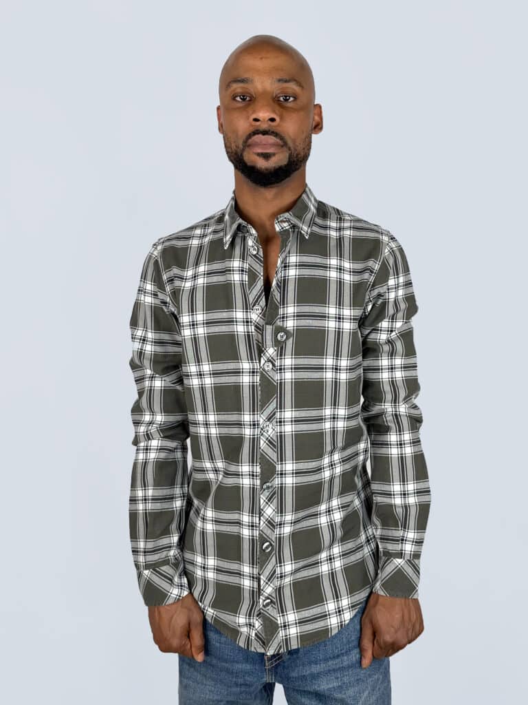 Camicia in cotone a quadri, 38.