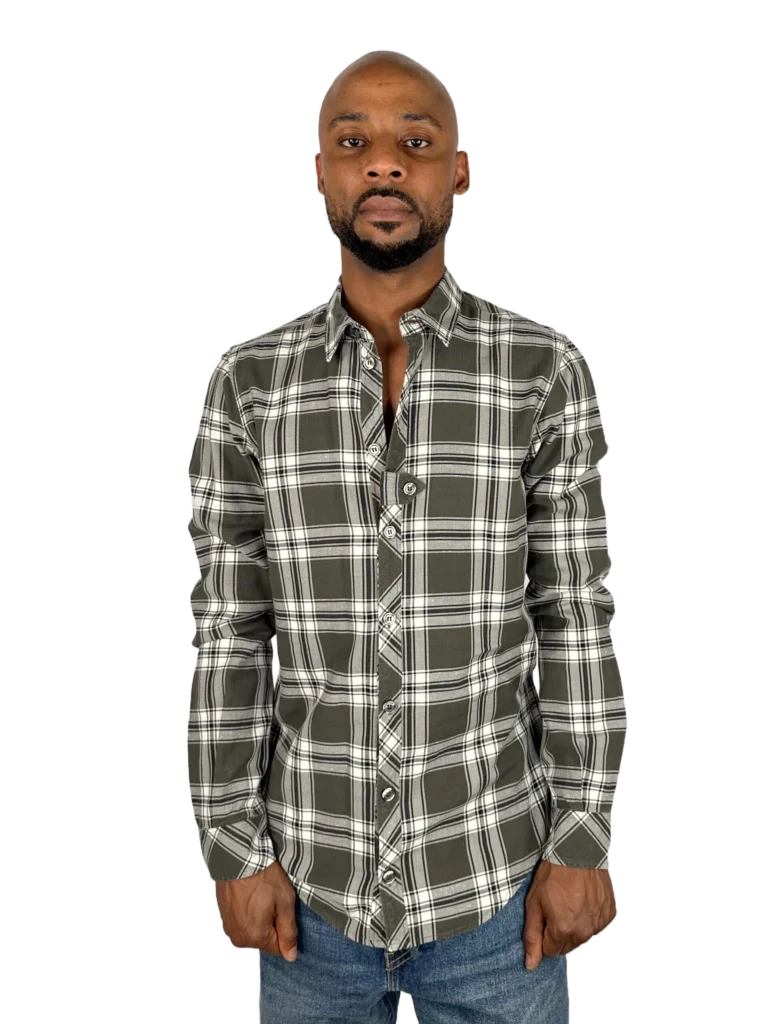 Checked cotton shirt.