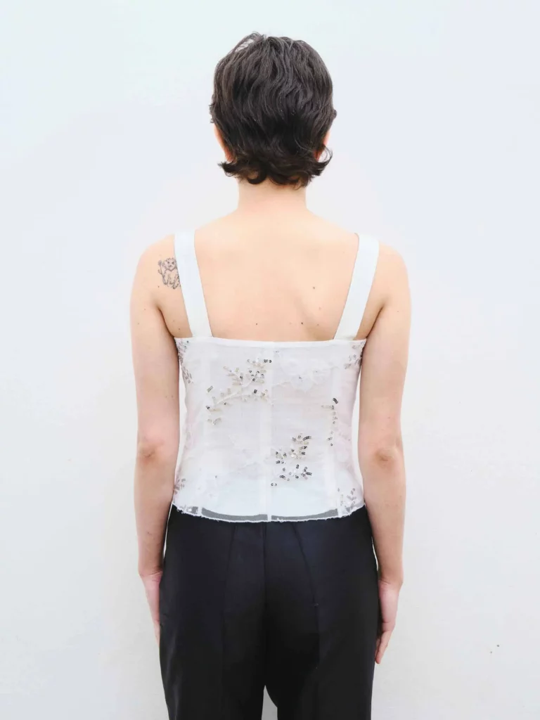 Top ricamato con paillettes in tulle, 40., foto 3 di 3