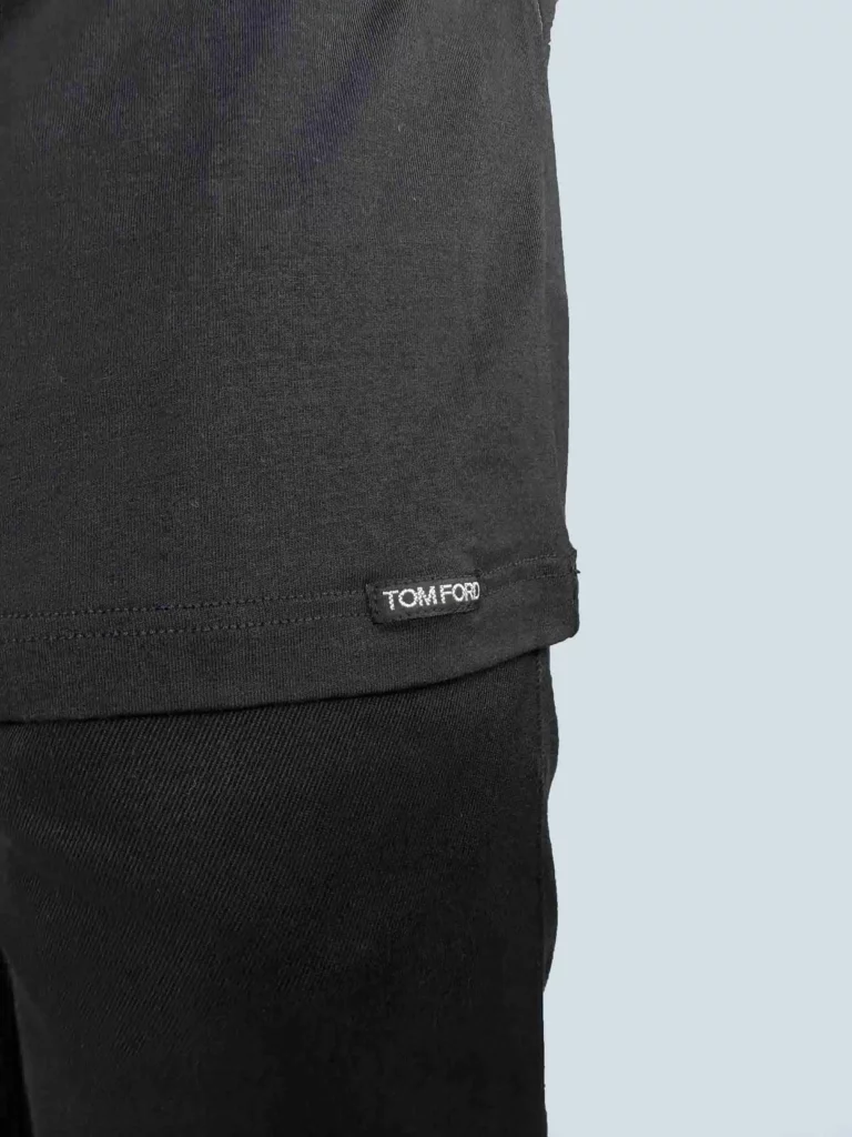 T-shirt logo etichetta in cotone, M., foto 4 di 5