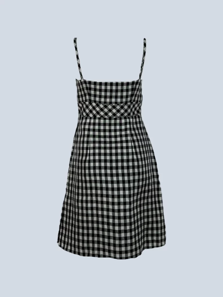 Silk gingham minidress, 38fr., photo 2 of 4