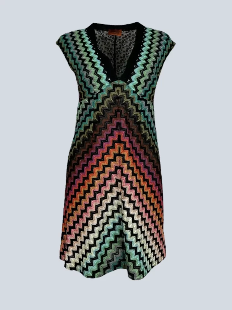 Abito corto Zig Zag multicolor, 38.