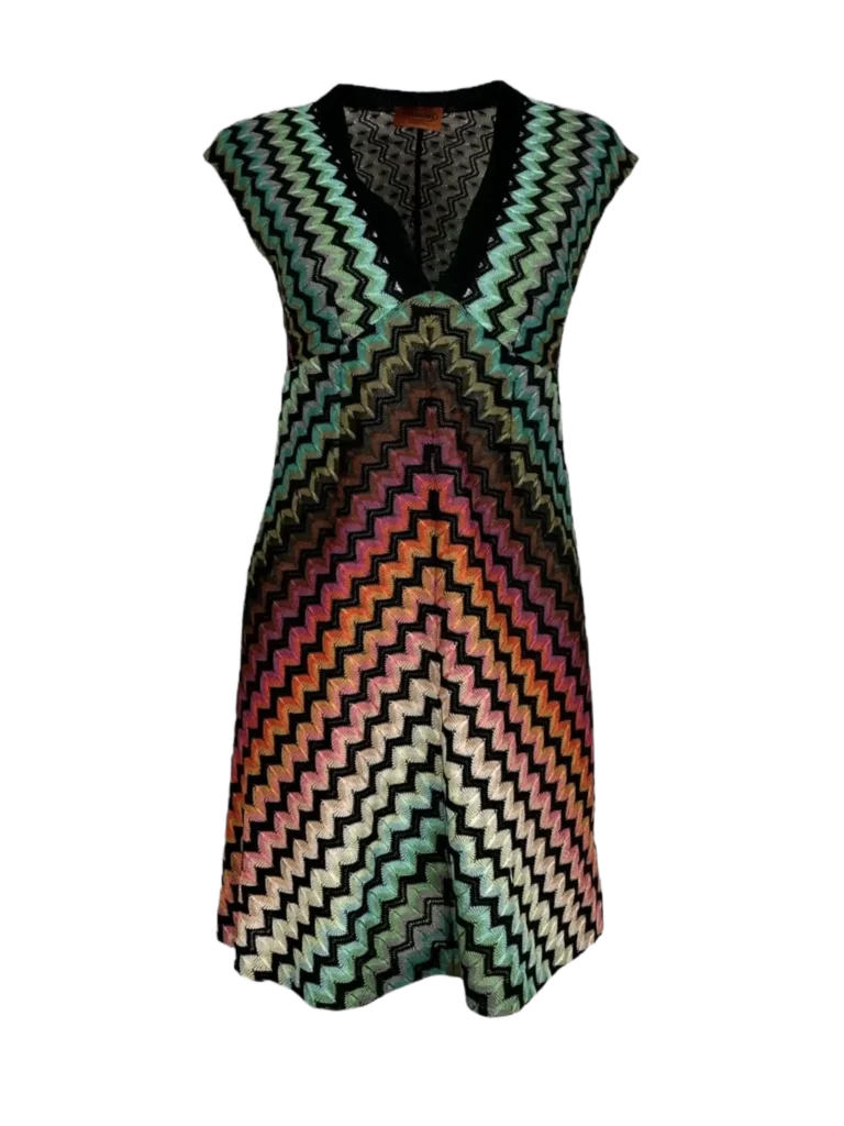 Multicolor Zig Zag short dress.