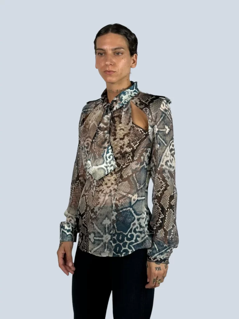 Blusa in seta con cut-out, 44., foto 2 di 4