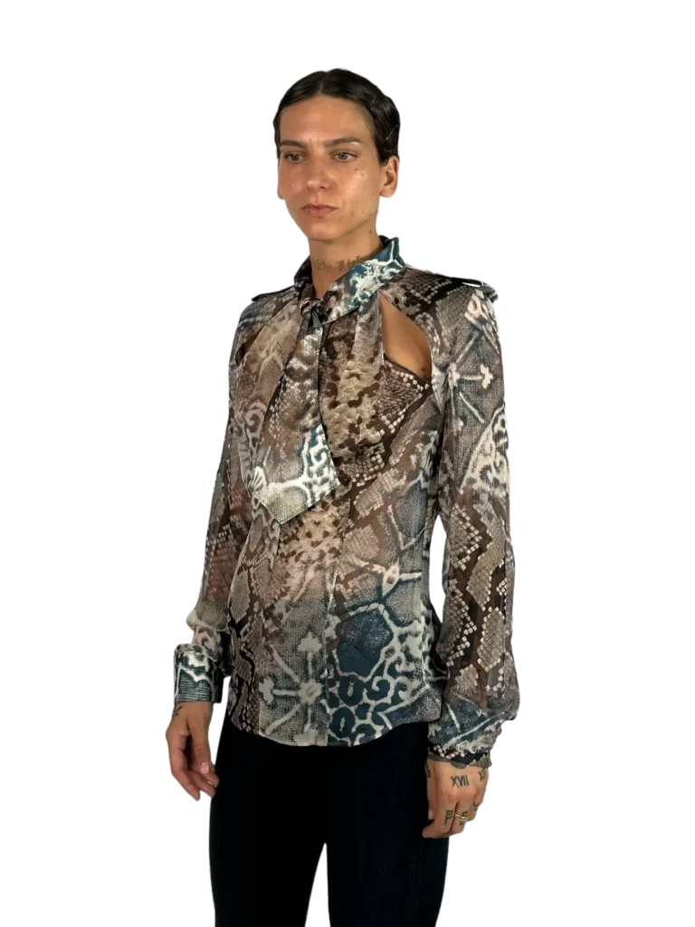 Silk cut-out blouse, photo 2 of 4