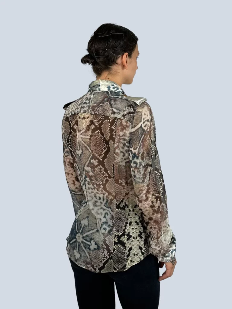 Blusa in seta con cut-out, 44., foto 3 di 4