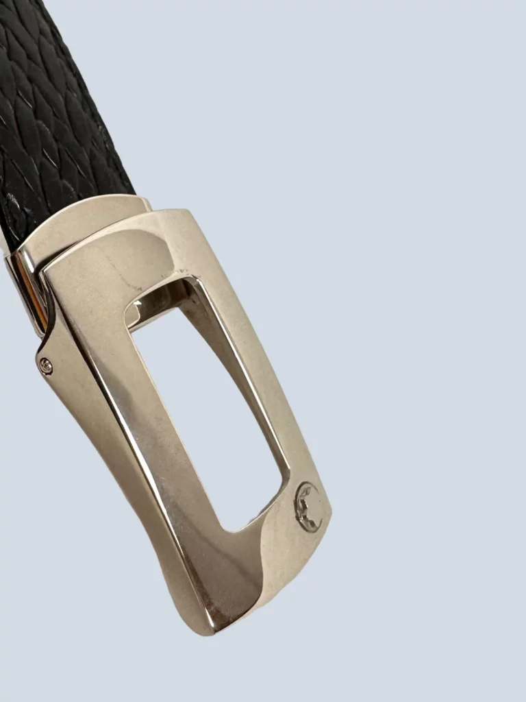Braided leather belt with metal buckle, 100., photo 3 of 4