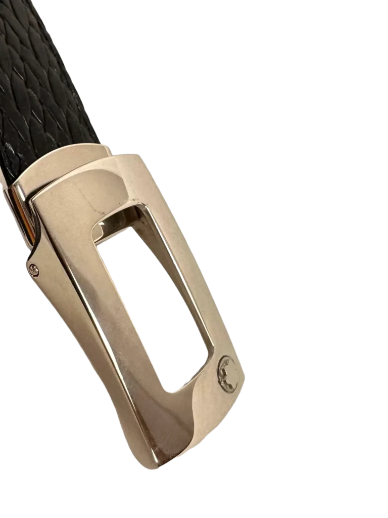 Braided leather belt with metal buckle, photo 3 of 4