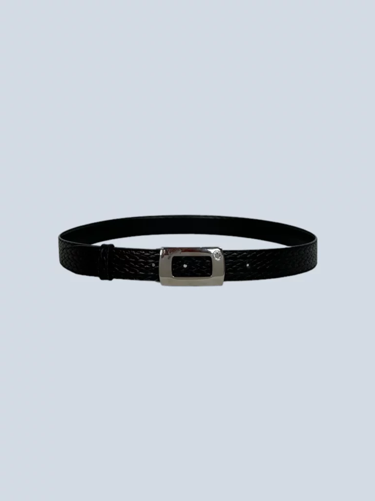 Braided leather belt with metal buckle, 100.