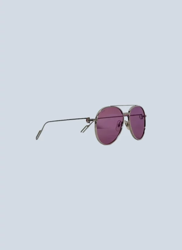 <b>Cartier</b><br> occhiali da sole aviator con lenti rosa.