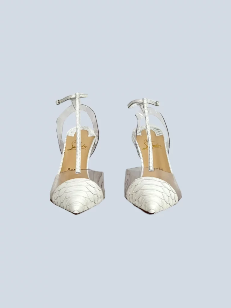 Slingback in pelle di pitone e PVC, 39., foto 3 di 5