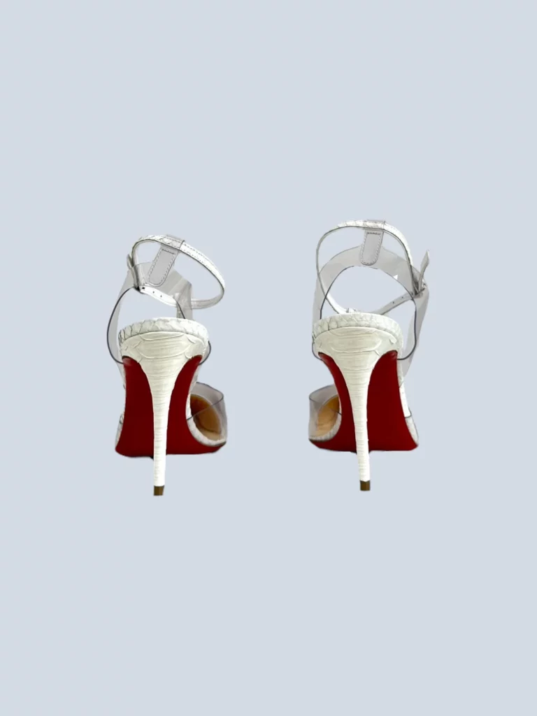 Slingback in pelle di pitone e PVC, 39., foto 4 di 5