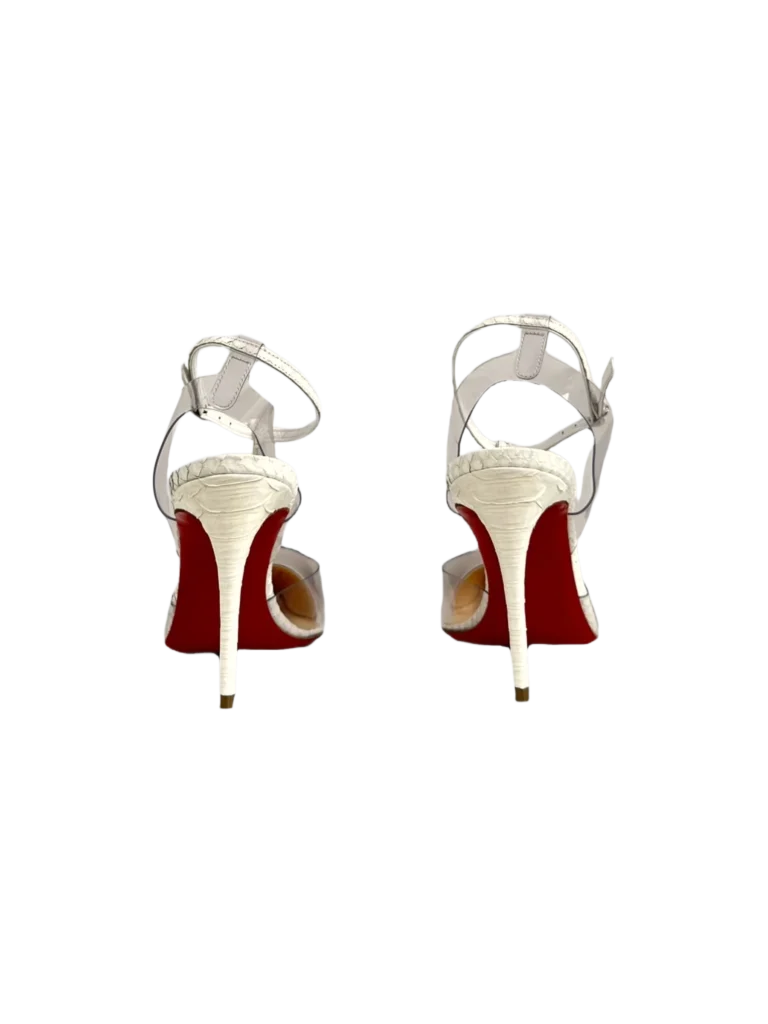 Python leather and PVC slingbacks, photo 4 of 5