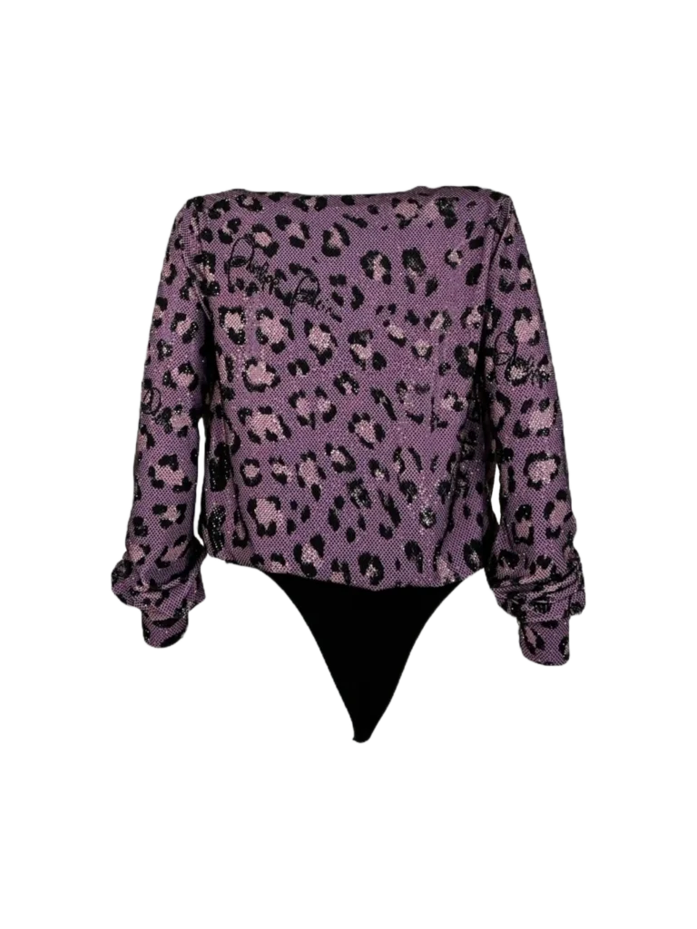 Animal print rhinestone bodysuit, photo 2 of 4